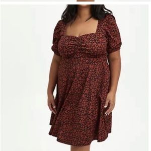 Torrid hearth print puff dress 2x